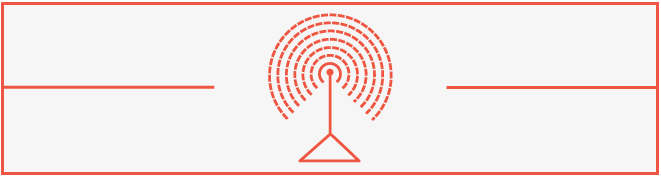 Diagrammatic illustration of how ultra-low-latency RF networks emit frequencies